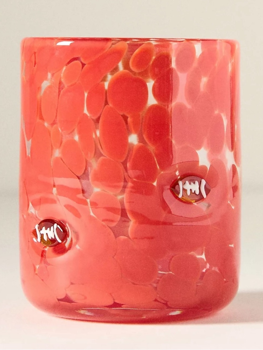 Anthropologie Sports Icon Juice Glass Cherry Red Football NWT